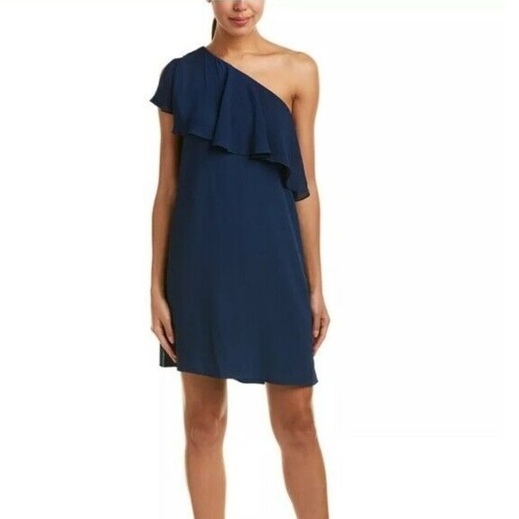 CeCe Dresses & Skirts - CECE Women's Tunic Dress One Shoulder Navy Blue Size: 8